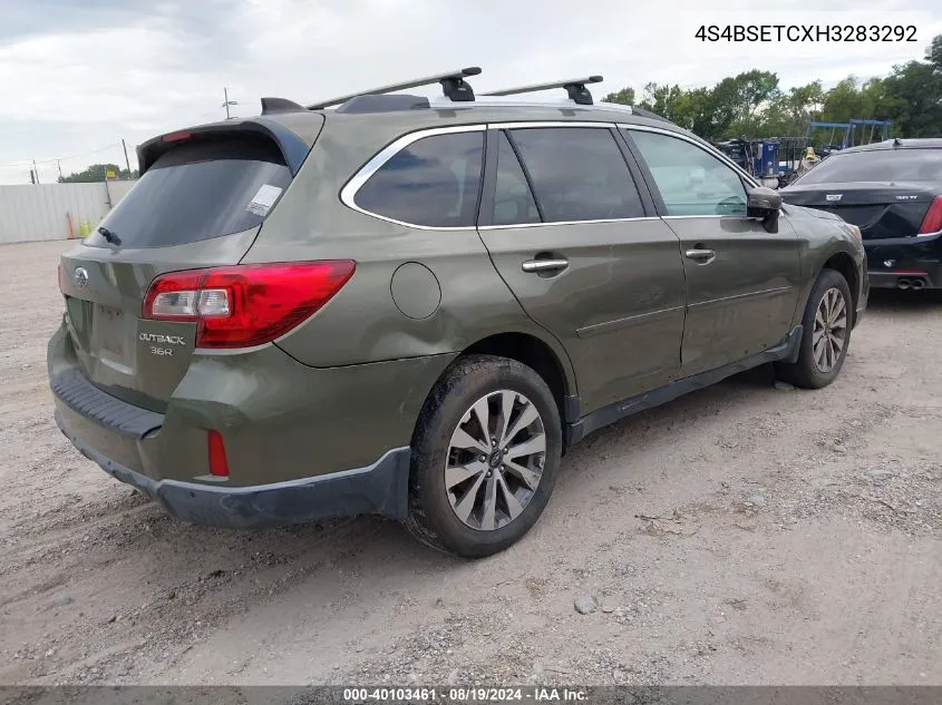 2017 Subaru Outback 3.6R Touring VIN: 4S4BSETCXH3283292 Lot: 40103461