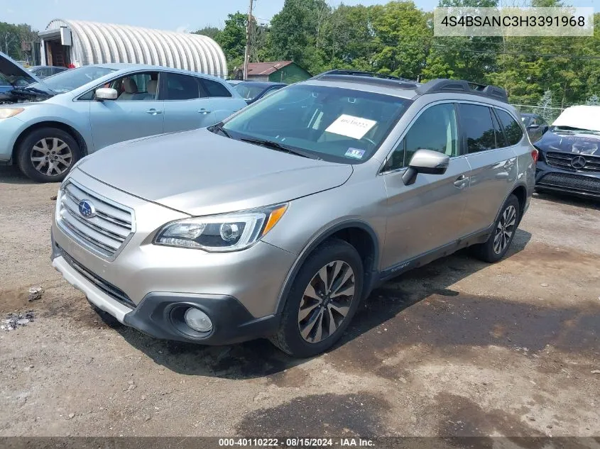 4S4BSANC3H3391968 2017 Subaru Outback 2.5I Limited