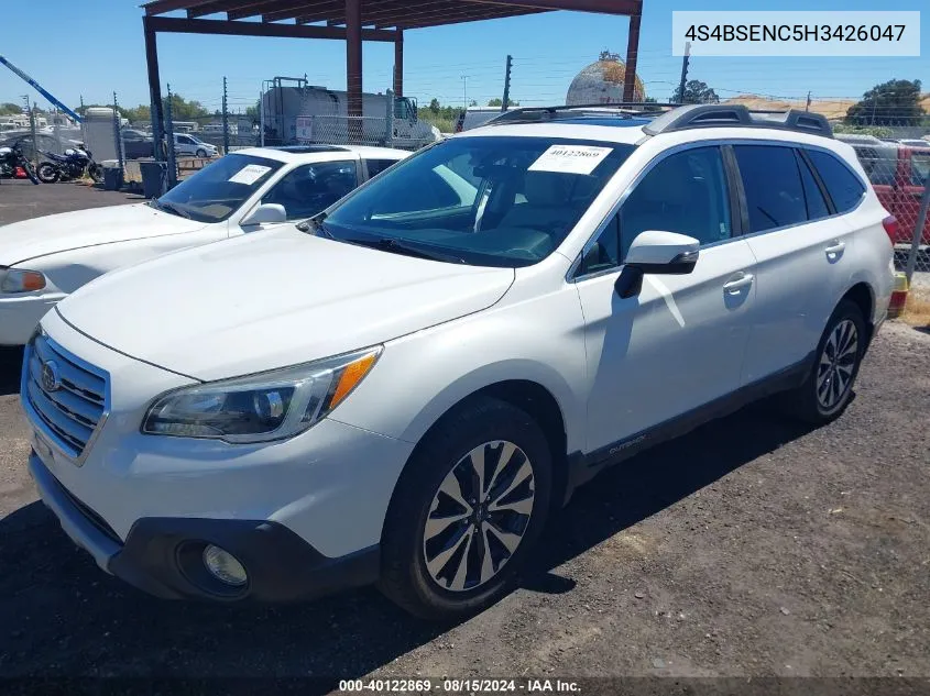 2017 Subaru Outback 3.6R Limited VIN: 4S4BSENC5H3426047 Lot: 40122869