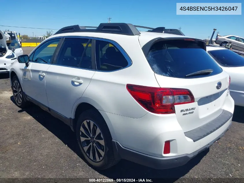 2017 Subaru Outback 3.6R Limited VIN: 4S4BSENC5H3426047 Lot: 40122869