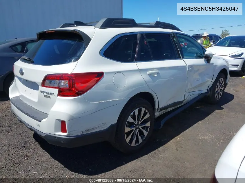 2017 Subaru Outback 3.6R Limited VIN: 4S4BSENC5H3426047 Lot: 40122869