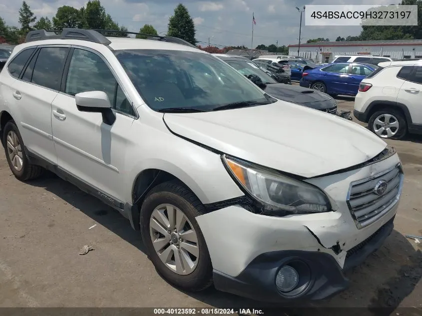 2017 Subaru Outback 2.5I Premium VIN: 4S4BSACC9H3273197 Lot: 40123592