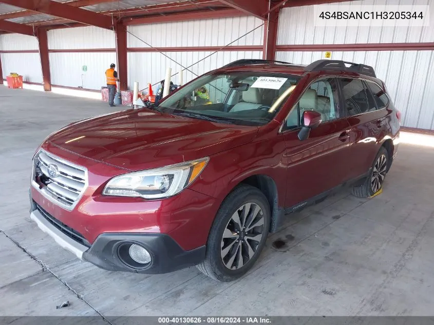 2017 Subaru Outback 2.5I Limited VIN: 4S4BSANC1H3205344 Lot: 40130626