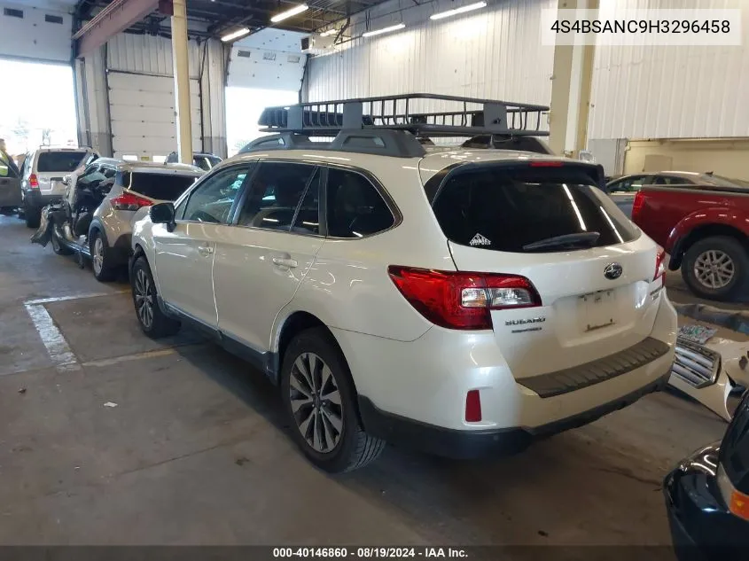 2017 Subaru Outback 2.5I Limited VIN: 4S4BSANC9H3296458 Lot: 40146860