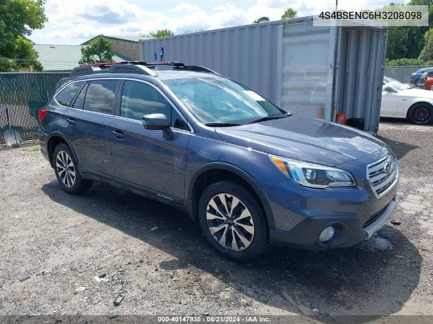 4S4BSENC6H3208098 2017 Subaru Outback 3.6R Limited