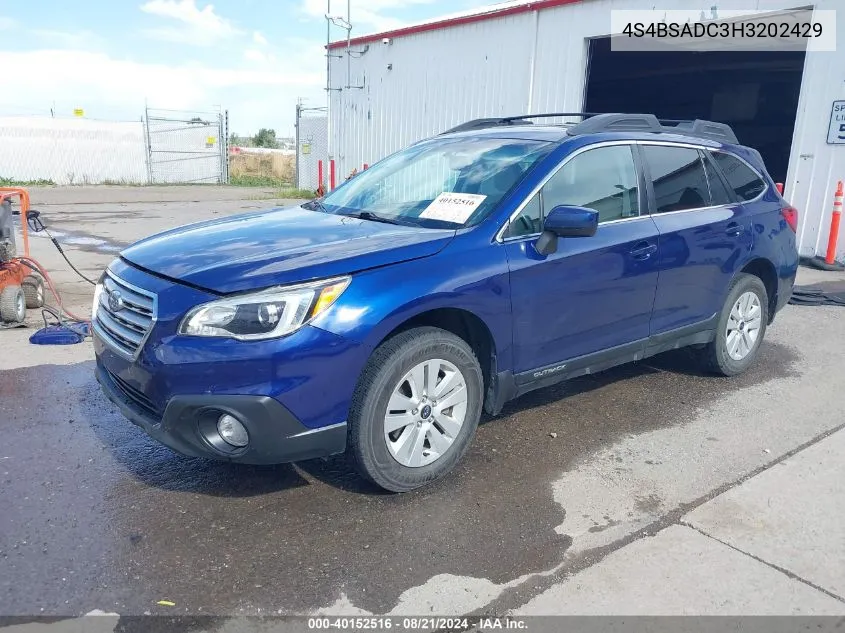 4S4BSADC3H3202429 2017 Subaru Outback 2.5I Premium