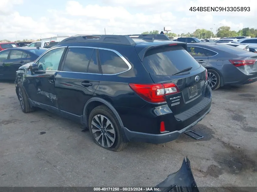 4S4BSENC9H3305893 2017 Subaru Outback 3.6R Limited