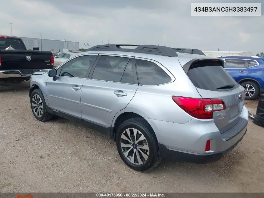 2017 Subaru Outback 2.5I Limited VIN: 4S4BSANC5H3383497 Lot: 40175956