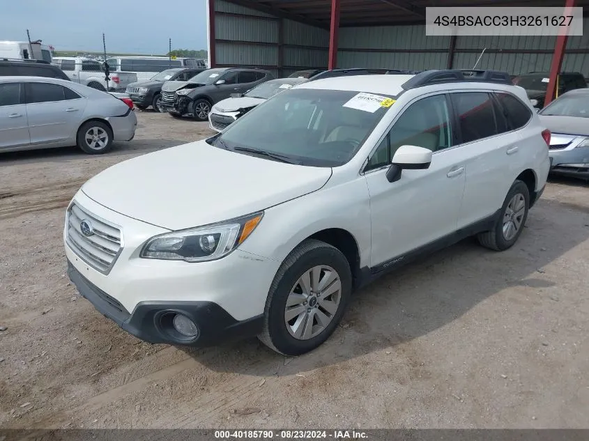 4S4BSACC3H3261627 2017 Subaru Outback 2.5I Premium