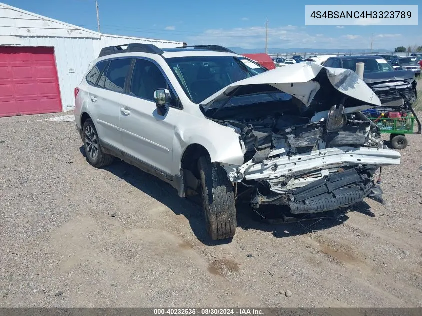 4S4BSANC4H3323789 2017 Subaru Outback 2.5I Limited