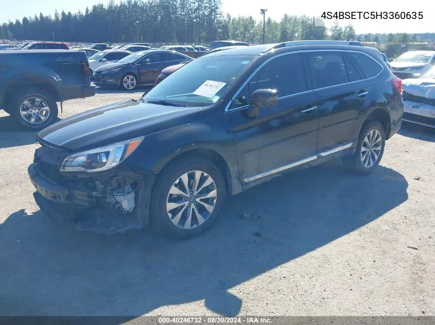 2017 Subaru Outback 3.6R Touring VIN: 4S4BSETC5H3360635 Lot: 40246732