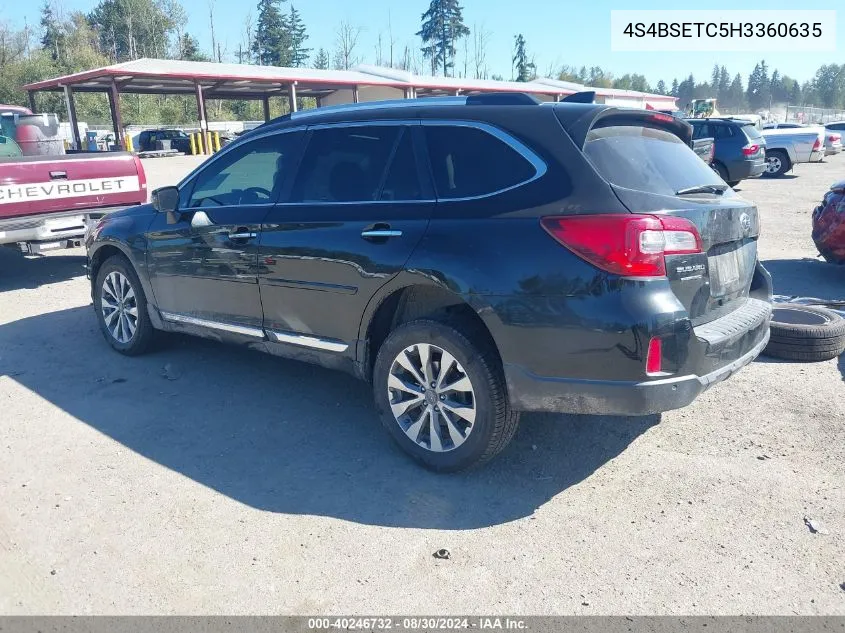 2017 Subaru Outback 3.6R Touring VIN: 4S4BSETC5H3360635 Lot: 40246732