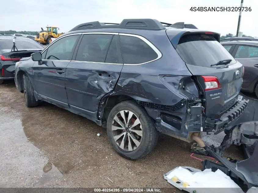 2017 Subaru Outback 2.5I Limited VIN: 4S4BSANC5H3209736 Lot: 40254395