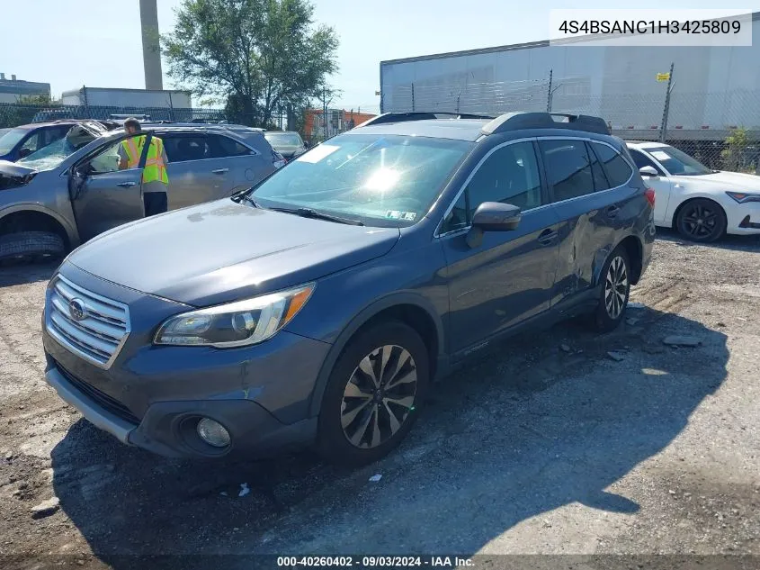 4S4BSANC1H3425809 2017 Subaru Outback 2.5I Limited