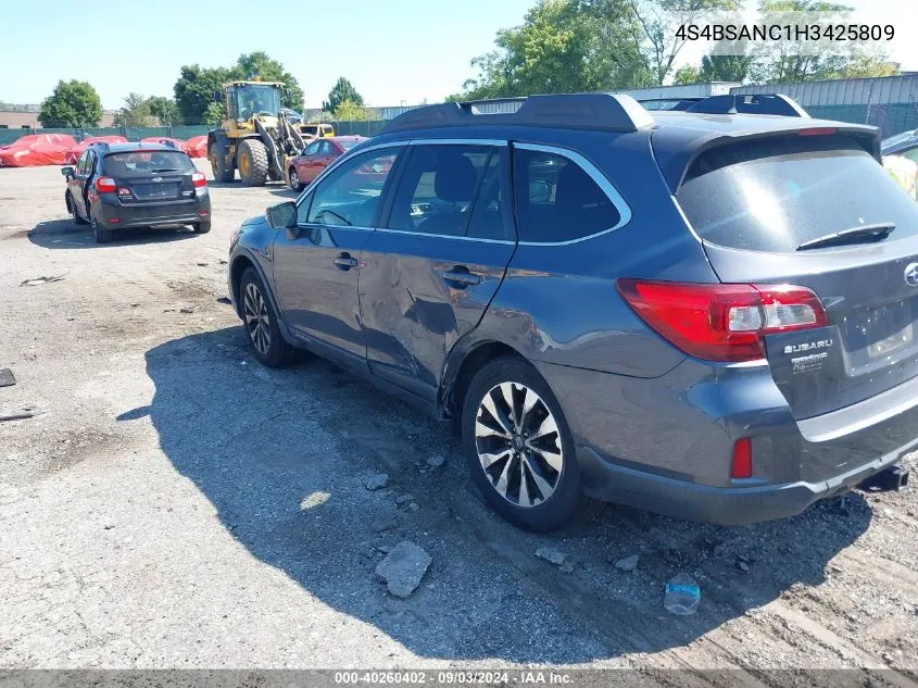 4S4BSANC1H3425809 2017 Subaru Outback 2.5I Limited