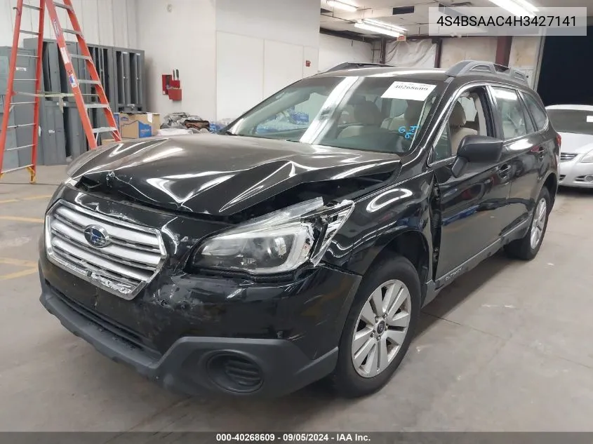 2017 Subaru Outback 2.5I VIN: 4S4BSAAC4H3427141 Lot: 40268609