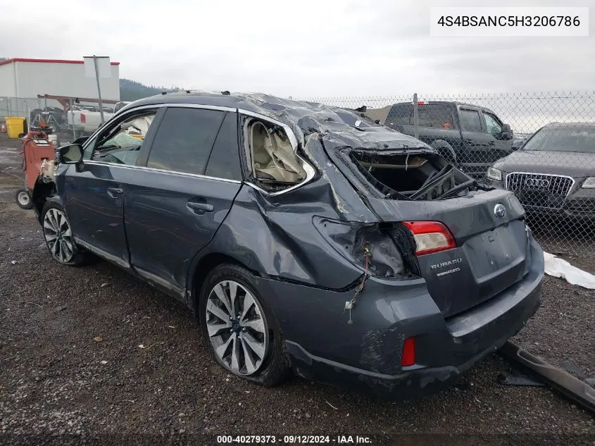 2017 Subaru Outback 2.5I Limited VIN: 4S4BSANC5H3206786 Lot: 40279373