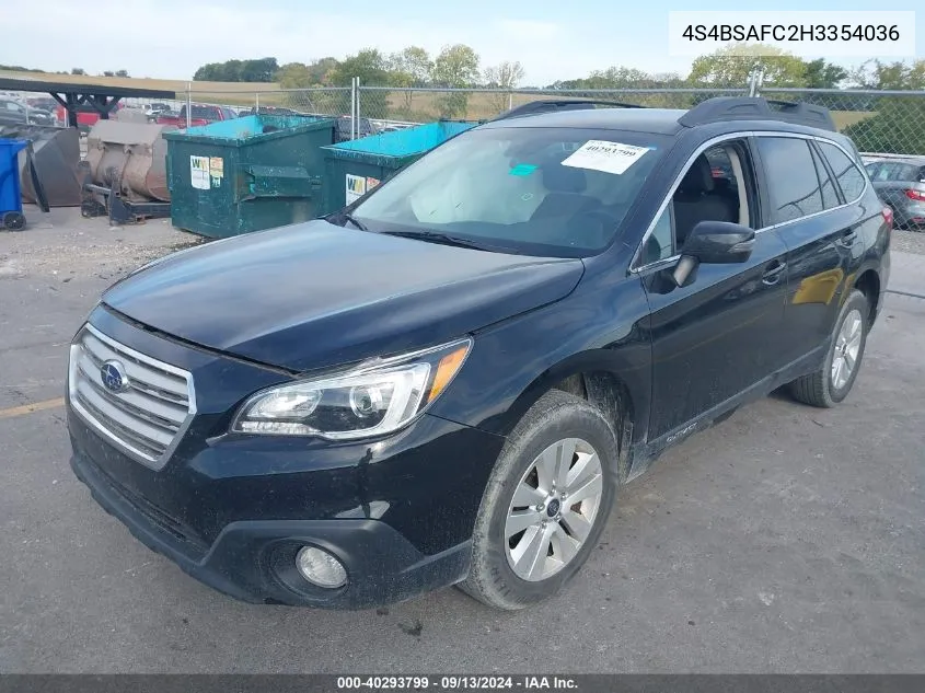 4S4BSAFC2H3354036 2017 Subaru Outback 2.5I Premium