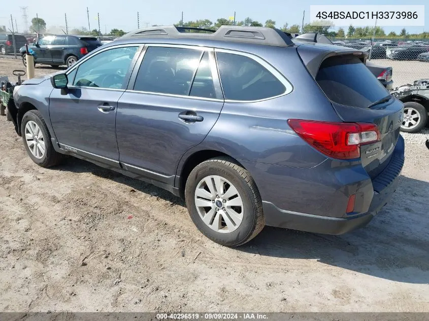 2017 Subaru Outback 2.5I Premium VIN: 4S4BSADC1H3373986 Lot: 40296519