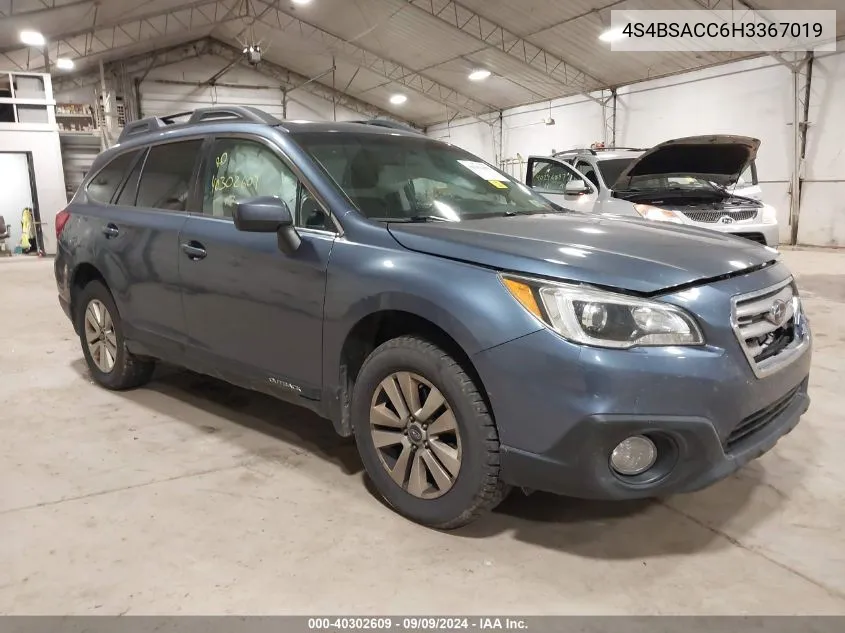 2017 Subaru Outback 2.5I Premium VIN: 4S4BSACC6H3367019 Lot: 40302609