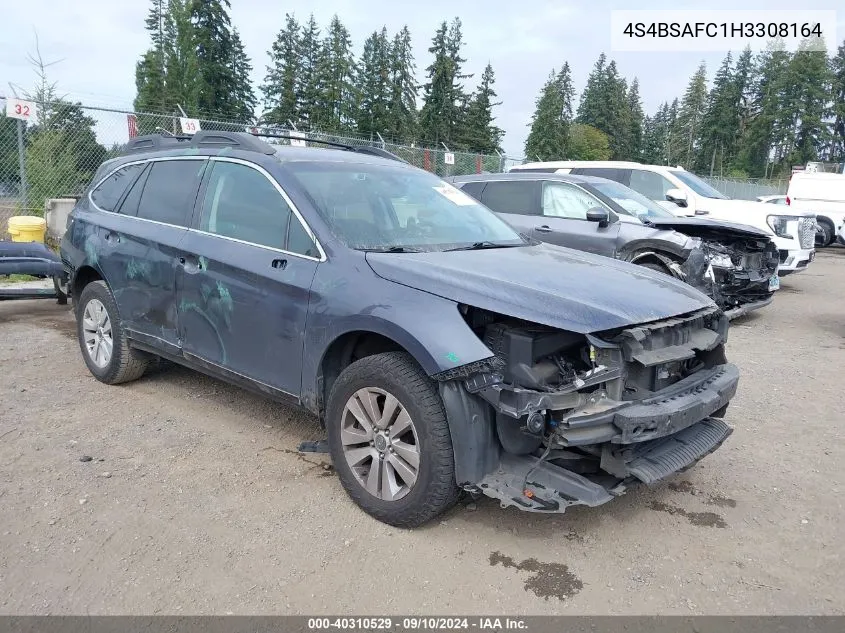 2017 Subaru Outback 2.5I Premium VIN: 4S4BSAFC1H3308164 Lot: 40310529