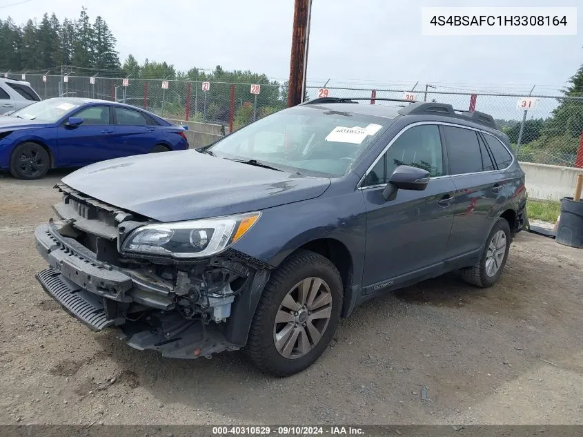 2017 Subaru Outback 2.5I Premium VIN: 4S4BSAFC1H3308164 Lot: 40310529