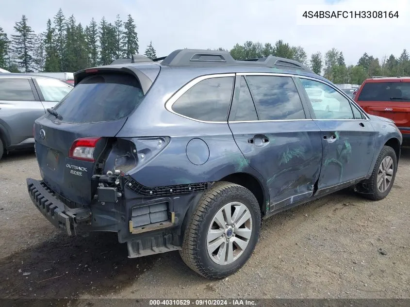 2017 Subaru Outback 2.5I Premium VIN: 4S4BSAFC1H3308164 Lot: 40310529