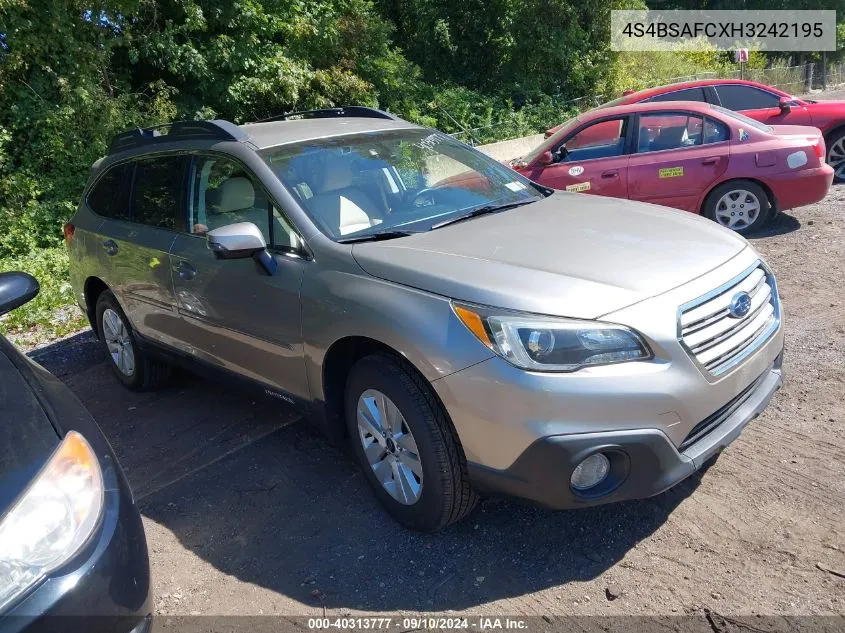 2017 Subaru Outback 2.5I Premium VIN: 4S4BSAFCXH3242195 Lot: 40313777