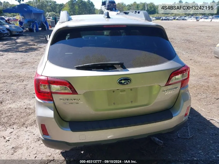 2017 Subaru Outback 2.5I Premium VIN: 4S4BSAFCXH3242195 Lot: 40313777