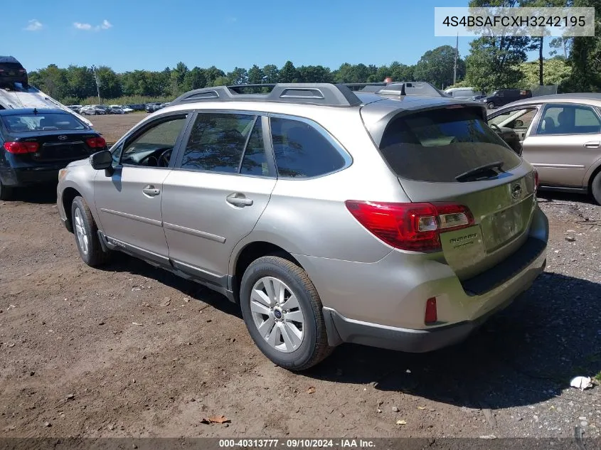 2017 Subaru Outback 2.5I Premium VIN: 4S4BSAFCXH3242195 Lot: 40313777