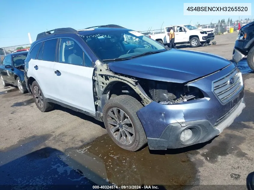 2017 Subaru Outback 3.6R Limited VIN: 4S4BSENCXH3265520 Lot: 40324574