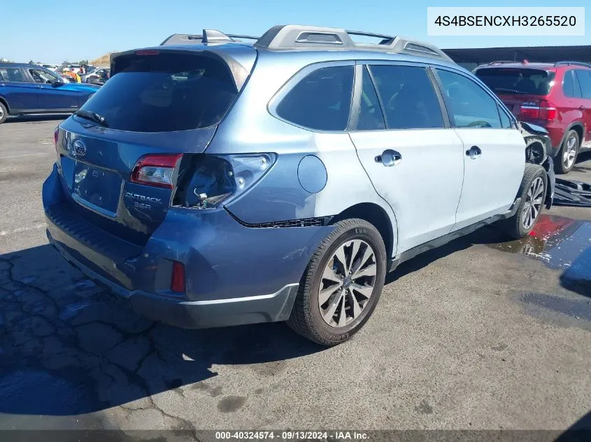 2017 Subaru Outback 3.6R Limited VIN: 4S4BSENCXH3265520 Lot: 40324574