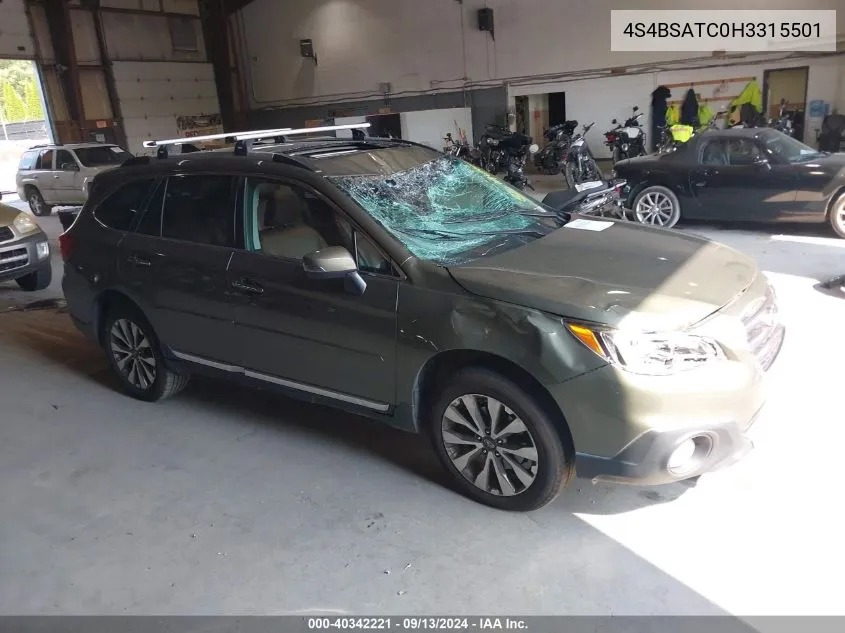 2017 Subaru Outback 2.5I Touring VIN: 4S4BSATC0H3315501 Lot: 40342221