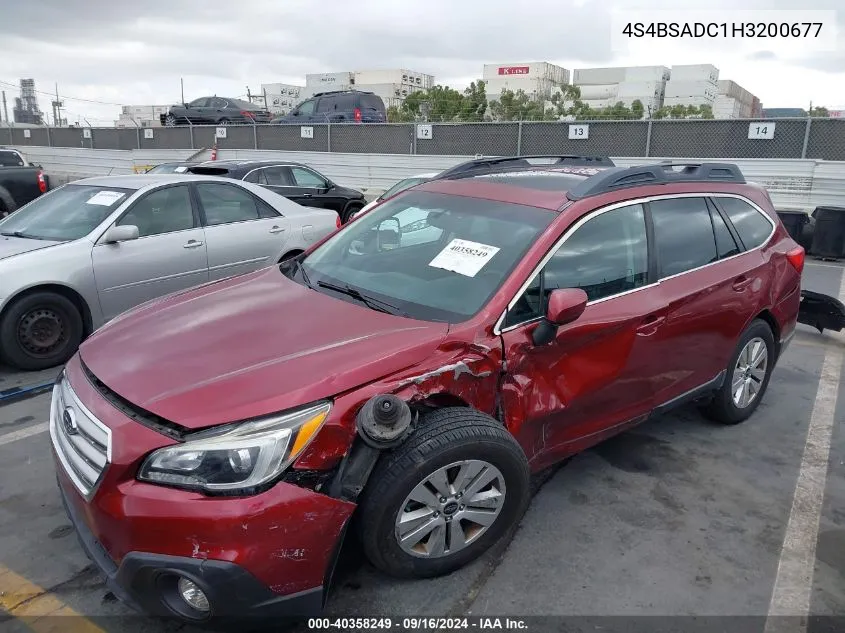 4S4BSADC1H3200677 2017 Subaru Outback 2.5I Premium