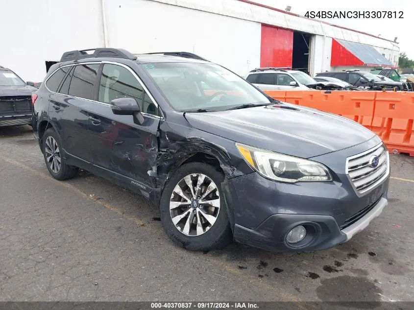 2017 Subaru Outback 2.5I Limited VIN: 4S4BSANC3H3307812 Lot: 40370837