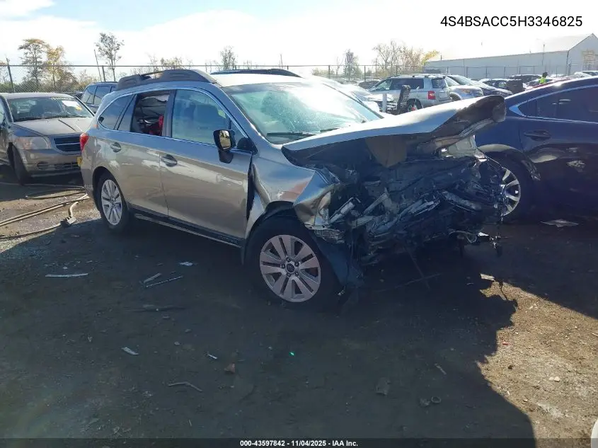4S4BSACC5H3346825 2017 Subaru Outback 2.5I Premium