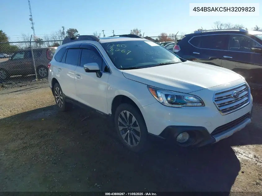 4S4BSAKC5H3209823 2017 Subaru Outback 2.5I Limited