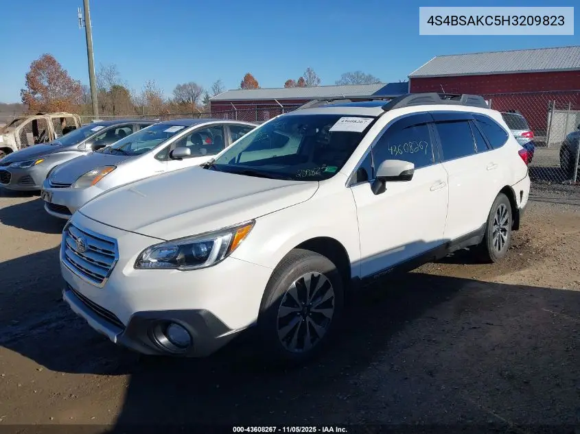 4S4BSAKC5H3209823 2017 Subaru Outback 2.5I Limited