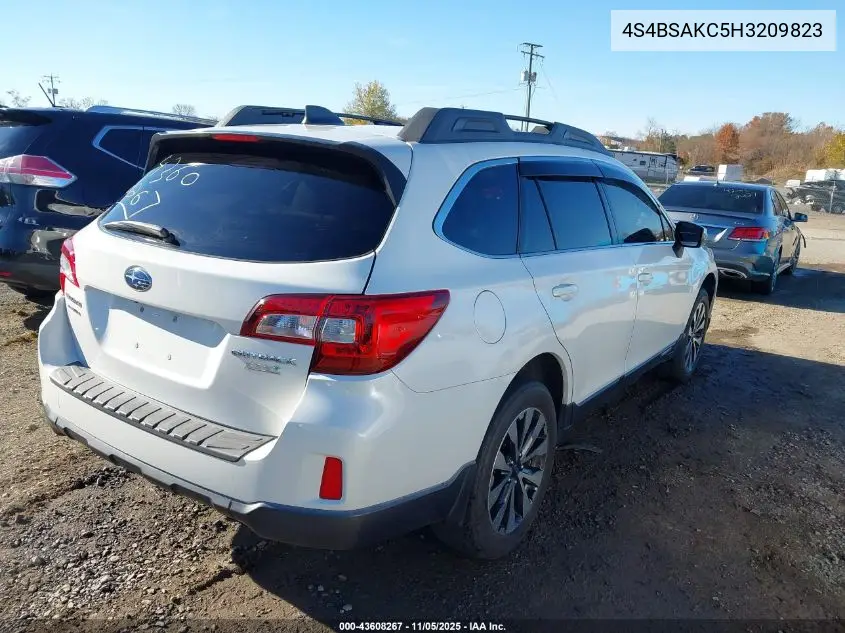 4S4BSAKC5H3209823 2017 Subaru Outback 2.5I Limited