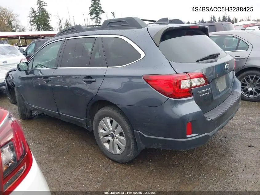 4S4BSACC5H3288425 2017 Subaru Outback 2.5I Premium