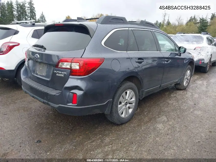 4S4BSACC5H3288425 2017 Subaru Outback 2.5I Premium