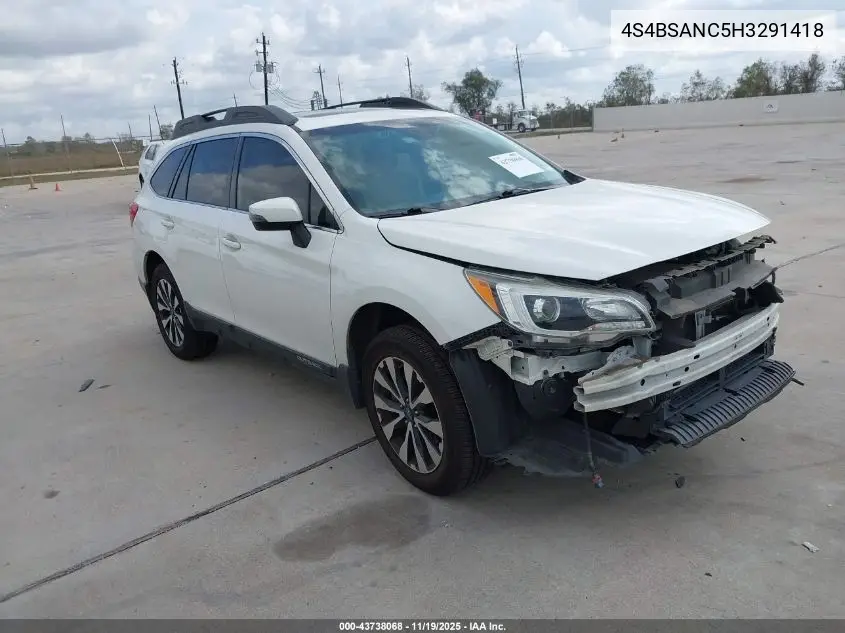4S4BSANC5H3291418 2017 Subaru Outback 2.5I Limited