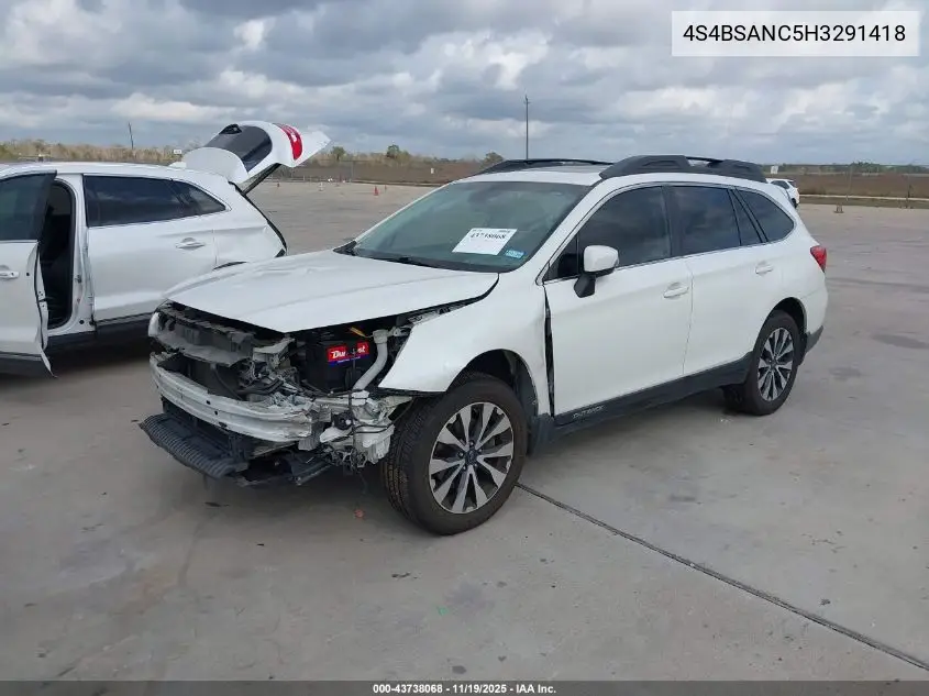 4S4BSANC5H3291418 2017 Subaru Outback 2.5I Limited