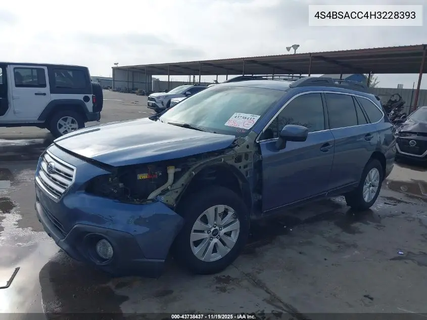 4S4BSACC4H3228393 2017 Subaru Outback 2.5I Premium