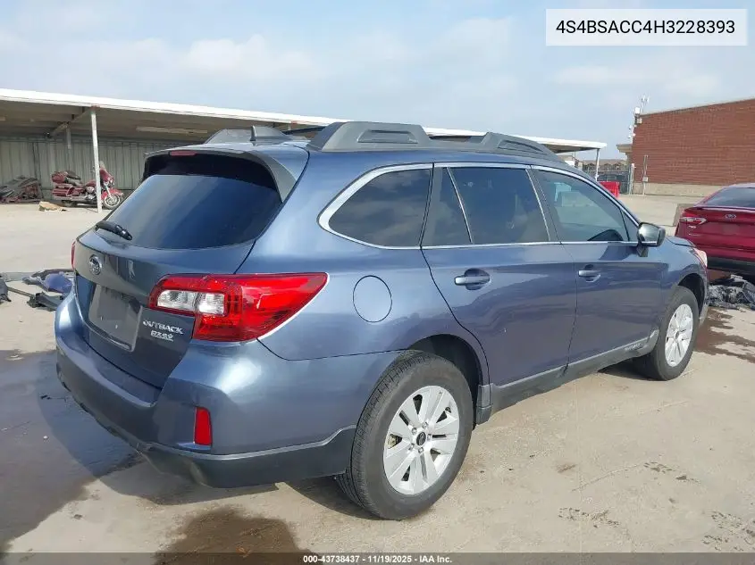 4S4BSACC4H3228393 2017 Subaru Outback 2.5I Premium