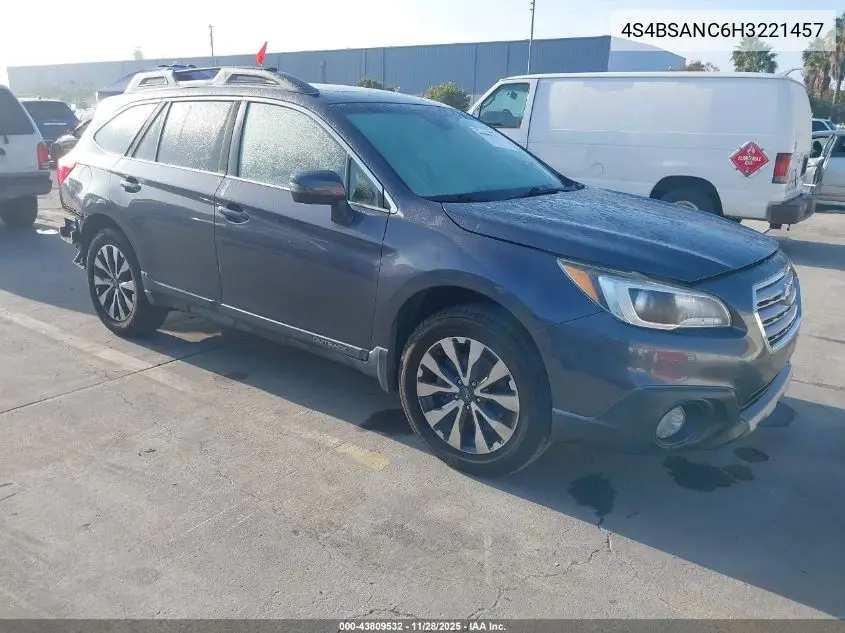 4S4BSANC6H3221457 2017 Subaru Outback 2.5I Limited