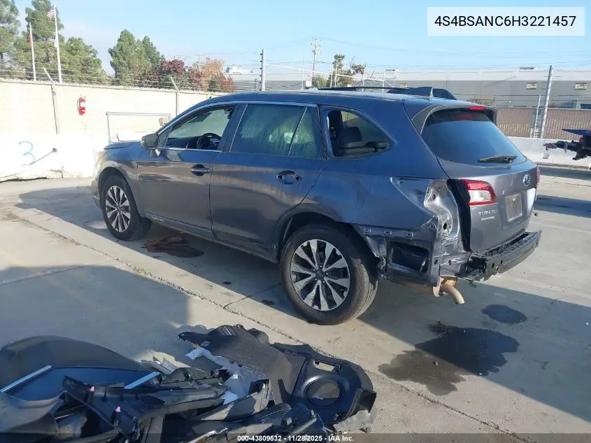4S4BSANC6H3221457 2017 Subaru Outback 2.5I Limited