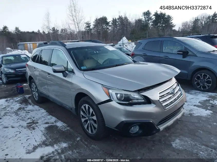 4S4BSANC9H3372874 2017 Subaru Outback 2.5I Limited