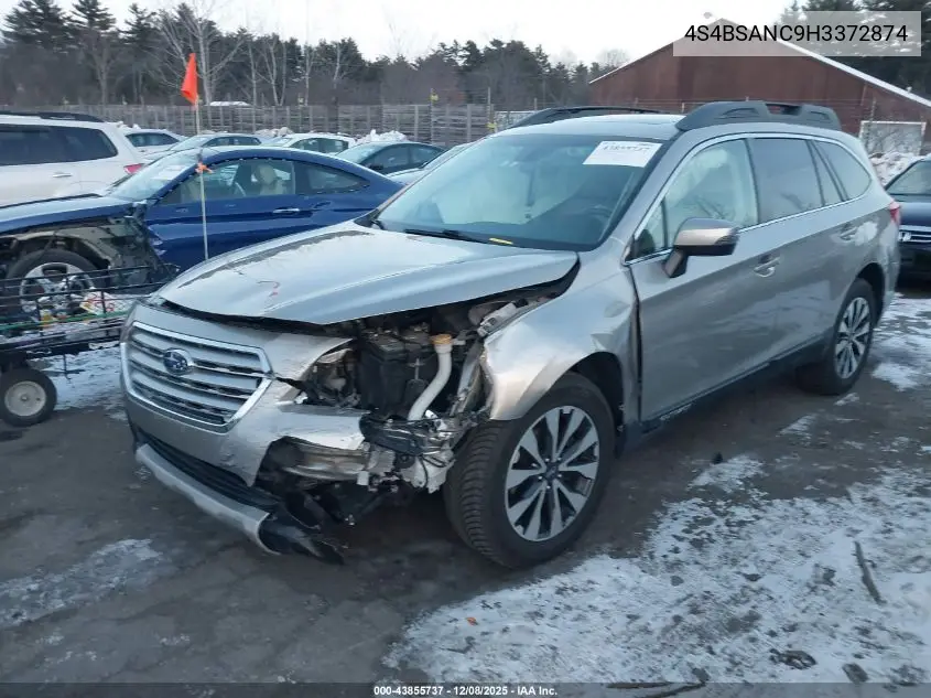 4S4BSANC9H3372874 2017 Subaru Outback 2.5I Limited