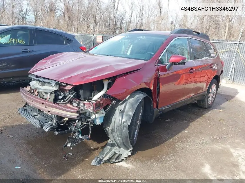 4S4BSAFC1H3346297 2017 Subaru Outback 2.5I Premium